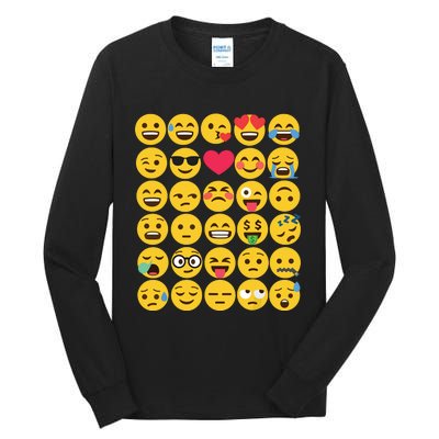 Emoticon Set Tall Long Sleeve T-Shirt