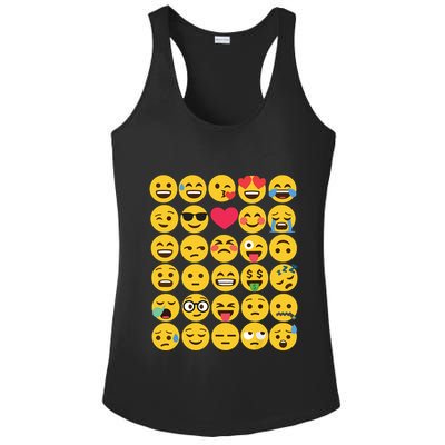Emoticon Set Ladies PosiCharge Competitor Racerback Tank