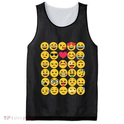 Emoticon Set Mesh Reversible Basketball Jersey Tank