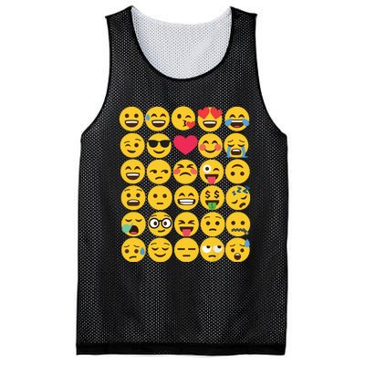 Emoticon Set Mesh Reversible Basketball Jersey Tank