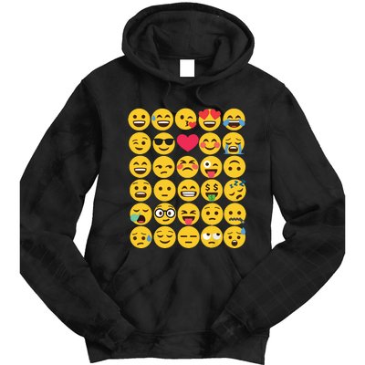 Emoticon Set Tie Dye Hoodie