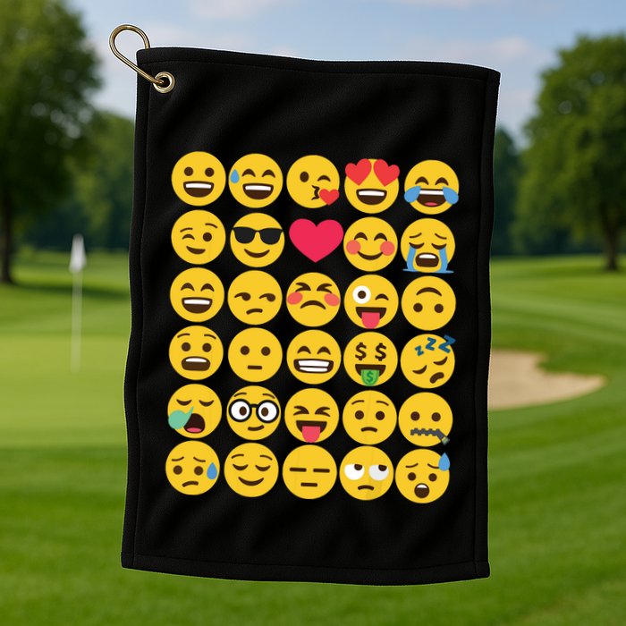 Emoticon Set Golf Towel