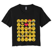 Emoticon Set Women's Crop Top Tee