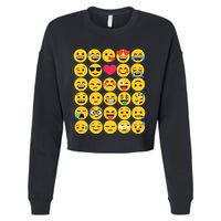 Emoticon Set Cropped Pullover Crew