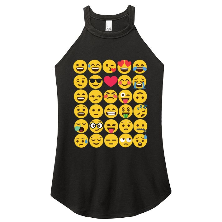 Emoticon Set Women's Perfect Tri Rocker Tank
