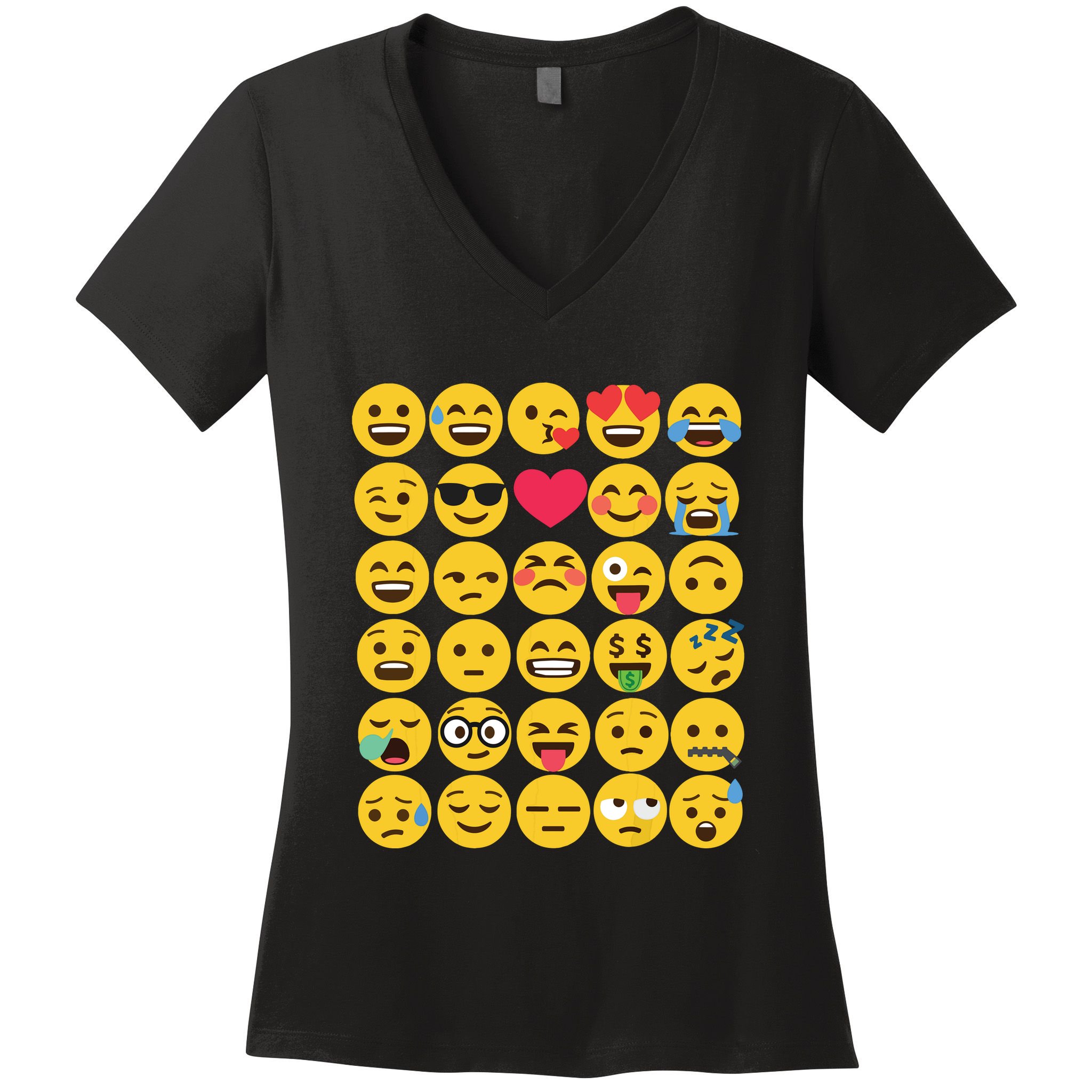 Emoticon Set Women's V-Neck T-Shirt