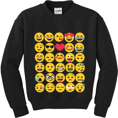 Emoticon Set Kids Sweatshirt