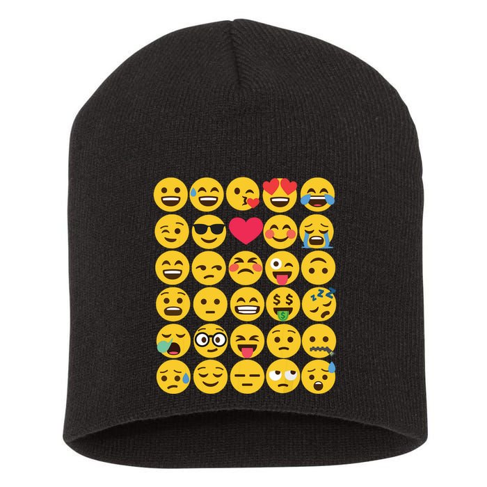 Emoticon Set Short Acrylic Beanie