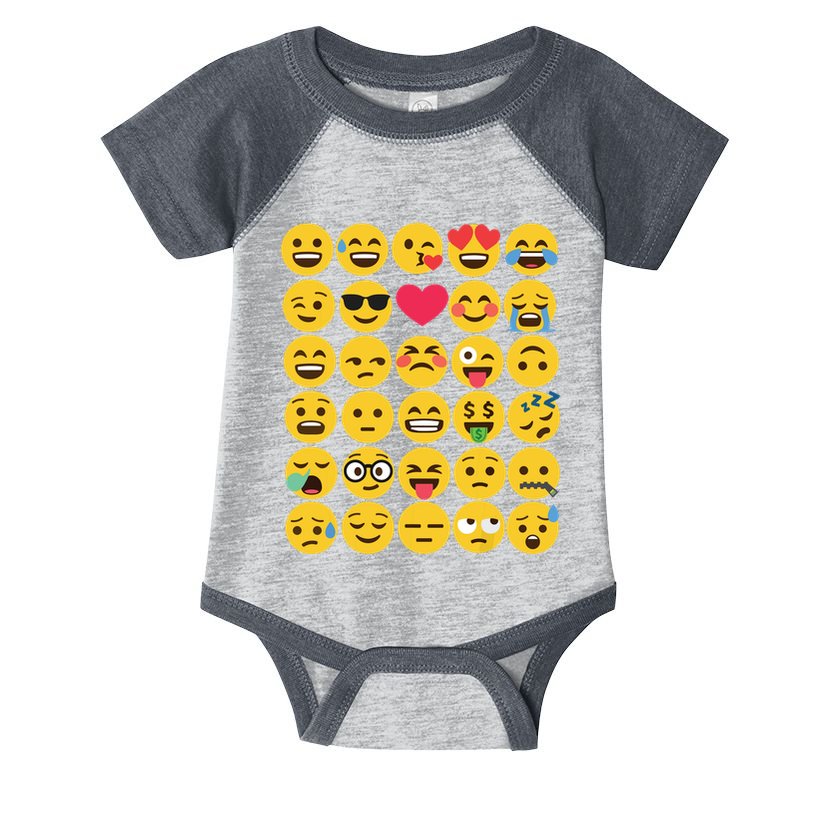 Emoticon Set Infant Baby Jersey Bodysuit