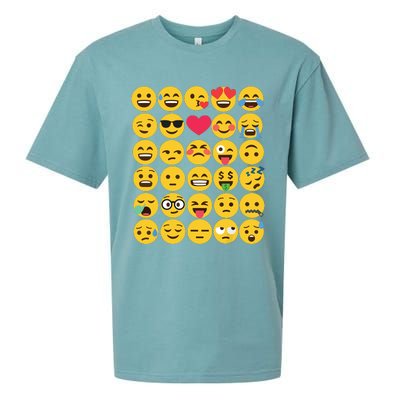 Emoticon Set Sueded Cloud Jersey T-Shirt