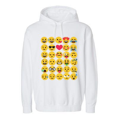 Emoticon Set Garment-Dyed Fleece Hoodie