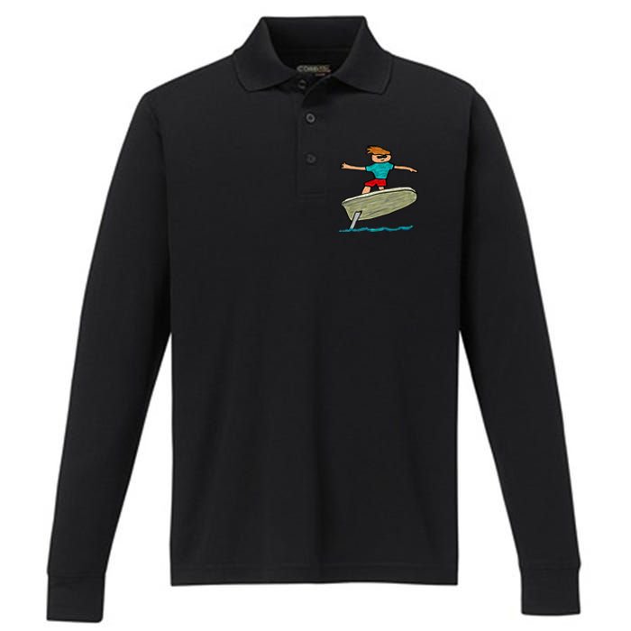 Efoil Surfing Performance Long Sleeve Polo