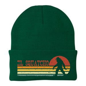 El Squatcho Funny Retro Stripes Bigfoot Cinco De Mayo Knit Cap Winter Beanie