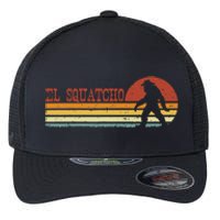 El Squatcho Funny Retro Stripes Bigfoot Cinco De Mayo Flexfit Unipanel Trucker Cap