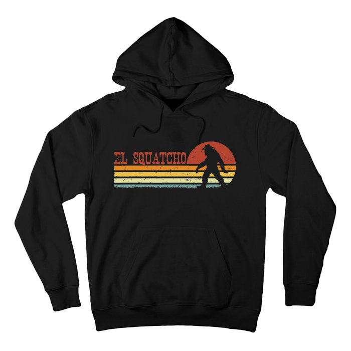 El Squatcho Funny Retro Stripes Bigfoot Cinco De Mayo Hoodie