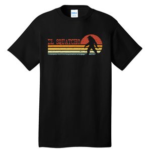 El Squatcho Funny Retro Stripes Bigfoot Cinco De Mayo Tall T-Shirt