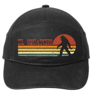 El Squatcho Funny Retro Stripes Bigfoot Cinco De Mayo 7-Panel Snapback Hat