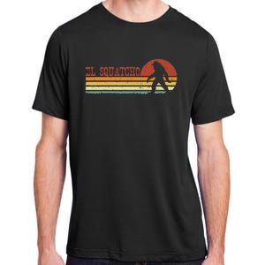 El Squatcho Funny Retro Stripes Bigfoot Cinco De Mayo Adult ChromaSoft Performance T-Shirt