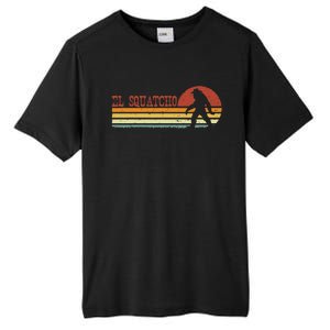 El Squatcho Funny Retro Stripes Bigfoot Cinco De Mayo Tall Fusion ChromaSoft Performance T-Shirt