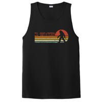 El Squatcho Funny Retro Stripes Bigfoot Cinco De Mayo PosiCharge Competitor Tank