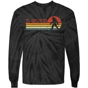 El Squatcho Funny Retro Stripes Bigfoot Cinco De Mayo Tie-Dye Long Sleeve Shirt