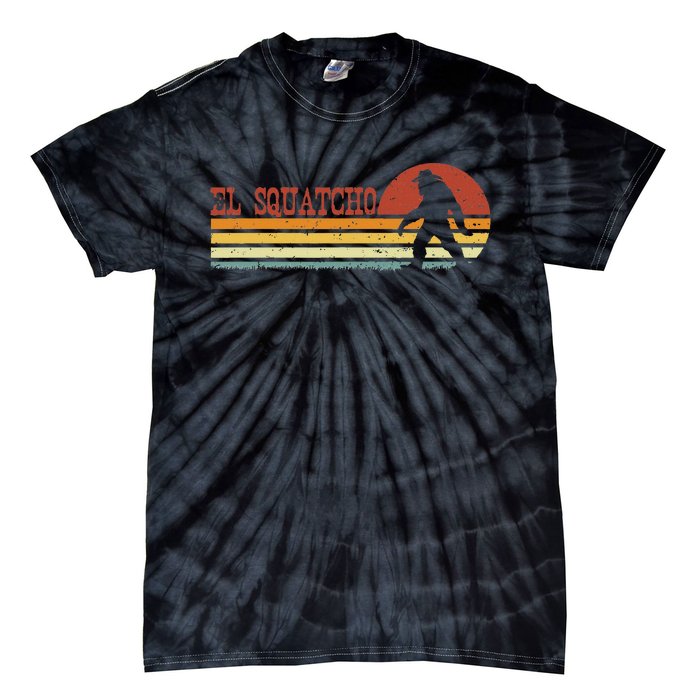 El Squatcho Funny Retro Stripes Bigfoot Cinco De Mayo Tie-Dye T-Shirt