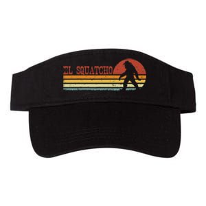 El Squatcho Funny Retro Stripes Bigfoot Cinco De Mayo Valucap Bio-Washed Visor