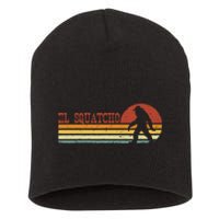 El Squatcho Funny Retro Stripes Bigfoot Cinco De Mayo Short Acrylic Beanie