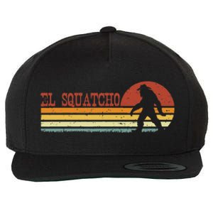 El Squatcho Funny Retro Stripes Bigfoot Cinco De Mayo Wool Snapback Cap