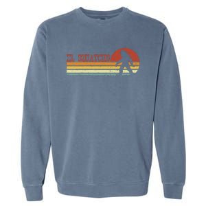 El Squatcho Funny Retro Stripes Bigfoot Cinco De Mayo Garment-Dyed Sweatshirt