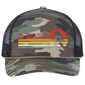 El Squatcho Funny Retro Stripes Bigfoot Cinco De Mayo Retro Rope Trucker Hat Cap