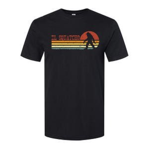 El Squatcho Funny Retro Stripes Bigfoot Cinco De Mayo Softstyle CVC T-Shirt