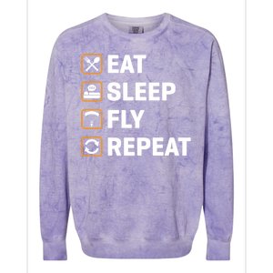 Eat Sleep Fly Repeat Paraglider Gift Colorblast Crewneck Sweatshirt