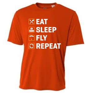 Eat Sleep Fly Repeat Paraglider Gift Cooling Performance Crew T-Shirt