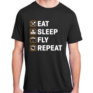 Eat Sleep Fly Repeat Paraglider Gift Adult ChromaSoft Performance T-Shirt