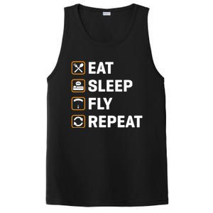 Eat Sleep Fly Repeat Paraglider Gift PosiCharge Competitor Tank