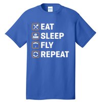 Eat Sleep Fly Repeat Paraglider Gift Tall T-Shirt