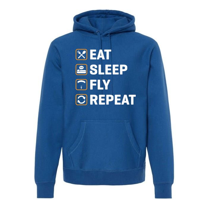 Eat Sleep Fly Repeat Paraglider Gift Premium Hoodie