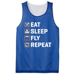 Eat Sleep Fly Repeat Paraglider Gift Mesh Reversible Basketball Jersey Tank