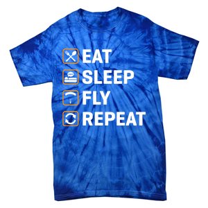 Eat Sleep Fly Repeat Paraglider Gift Tie-Dye T-Shirt