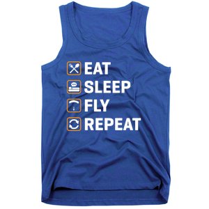 Eat Sleep Fly Repeat Paraglider Gift Tank Top