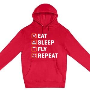 Eat Sleep Fly Repeat Paraglider Gift Premium Pullover Hoodie