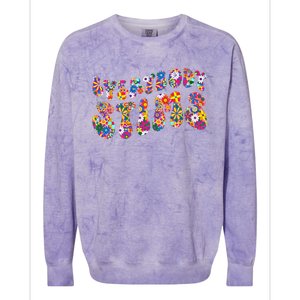 Everybody Stims Floral Neurodiversity Acceptance Sped Autism Gift Colorblast Crewneck Sweatshirt