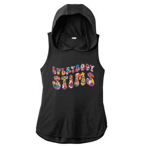 Everybody Stims Floral Neurodiversity Acceptance Sped Autism Gift Ladies PosiCharge Tri-Blend Wicking Draft Hoodie Tank