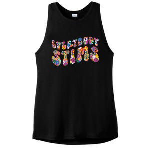 Everybody Stims Floral Neurodiversity Acceptance Sped Autism Gift Ladies PosiCharge Tri-Blend Wicking Tank