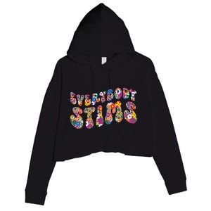 Everybody Stims Floral Neurodiversity Acceptance Sped Autism Gift Crop Fleece Hoodie