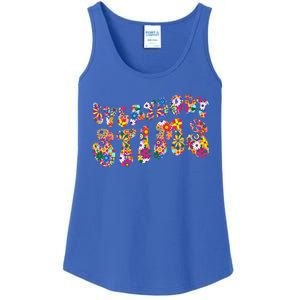 Everybody Stims Floral Neurodiversity Acceptance Sped Autism Gift Ladies Essential Tank