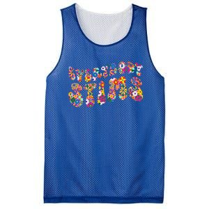 Everybody Stims Floral Neurodiversity Acceptance Sped Autism Gift Mesh Reversible Basketball Jersey Tank