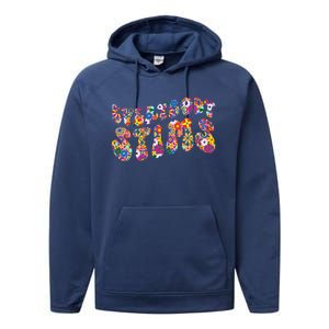 Everybody Stims Floral Neurodiversity Acceptance Sped Autism Gift Performance Fleece Hoodie