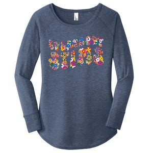 Everybody Stims Floral Neurodiversity Acceptance Sped Autism Gift Women's Perfect Tri Tunic Long Sleeve Shirt